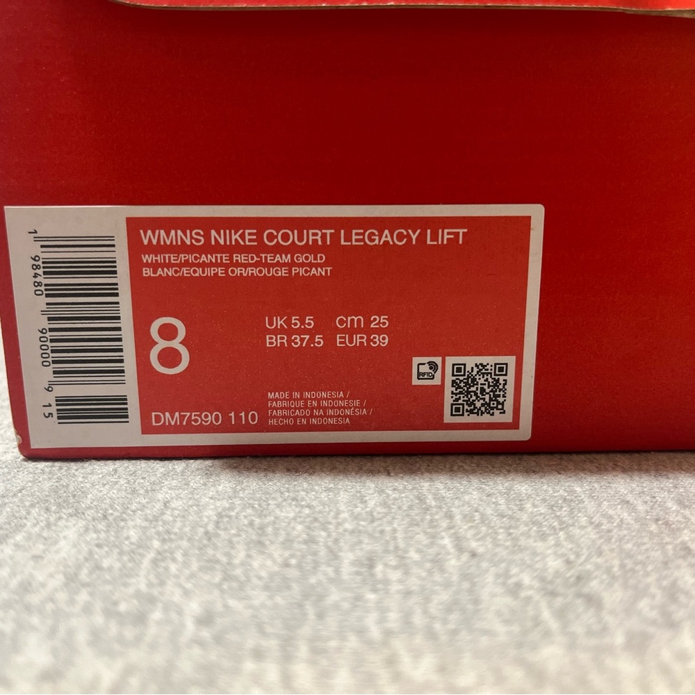 Nike Court Legacy Lift White Gold Red Causal Women Shoe Size 8 DM7590-110 - Picture 11 of 11